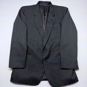 🟡 Paul Rodon Webster Zeidler and Zeidler Charcoal Windowpane Plaid Blazer 44R